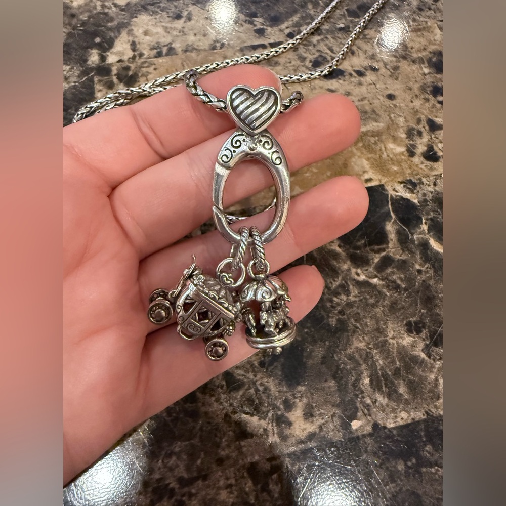 Rare Retired Brighton Amulet Necklace with Carriage & Carousel Charms - Picture 9 of 15